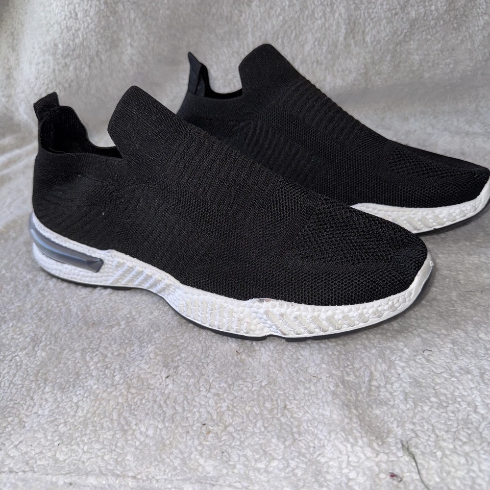 Edition Womens Slip On Knit Sneakers 11 Black Breathable Lightweight Comfort
